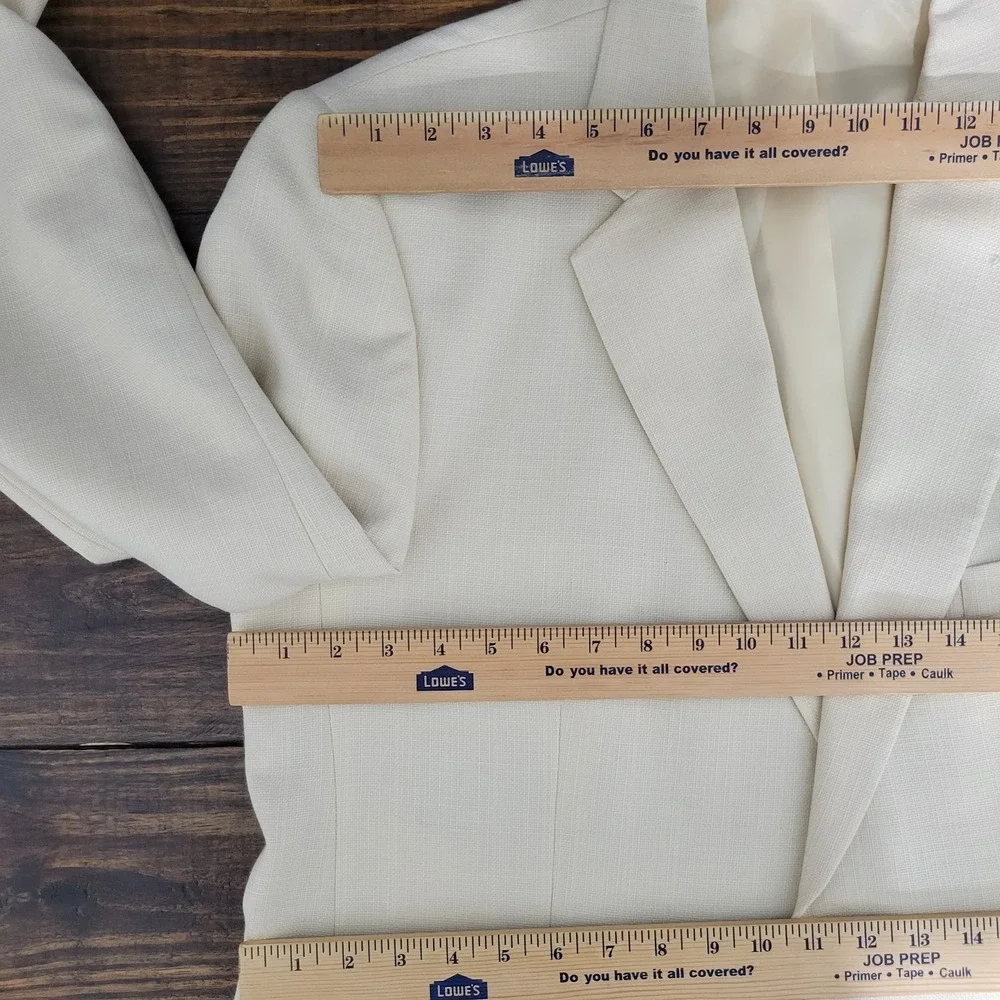 Kilburn Finch Men's‎ Sport Coat Blazer Two Button Ivory Polyester Blend 46L NEW